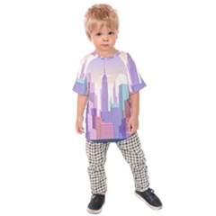 New York Skyline Cityscape Nyc New York City Kids  Raglan Tee