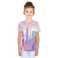 New York Skyline Cityscape Nyc New York City Kids  One Piece Tee