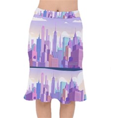 New York Skyline Cityscape Nyc New York City Short Mermaid Skirt