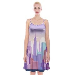 New York Skyline Cityscape Nyc New York City Spaghetti Strap Velvet Dress