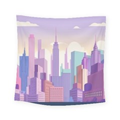 New York Skyline Cityscape Nyc New York City Square Tapestry (Small)