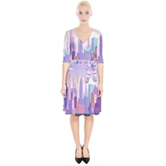 New York Skyline Cityscape Nyc New York City Wrap Up Cocktail Dress