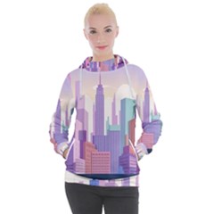 New York Skyline Cityscape Nyc New York City Women s Hooded Pullover