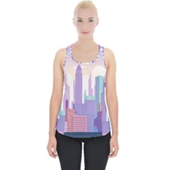 New York Skyline Cityscape Nyc New York City Piece Up Tank Top