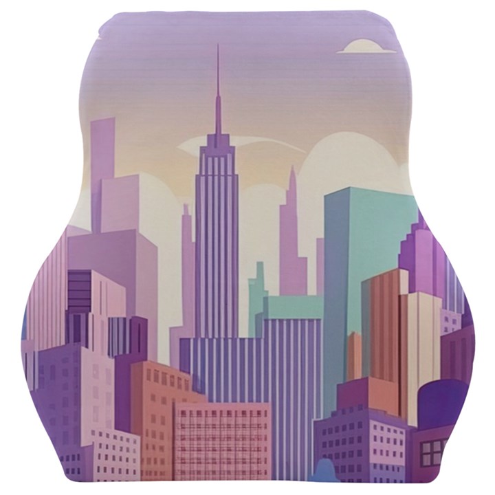 New York Skyline Cityscape Nyc New York City Car Seat Velour Cushion 