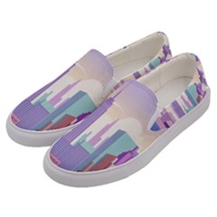 New York Skyline Cityscape Nyc New York City Men s Canvas Slip Ons