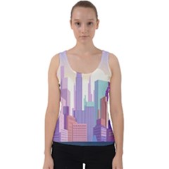 New York Skyline Cityscape Nyc New York City Velvet Tank Top