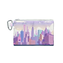 New York Skyline Cityscape Nyc New York City Canvas Cosmetic Bag (Small)