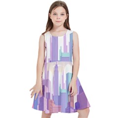 New York Skyline Cityscape Nyc New York City Kids  Skater Dress