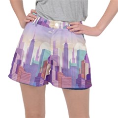 New York Skyline Cityscape Nyc New York City Women s Ripstop Shorts