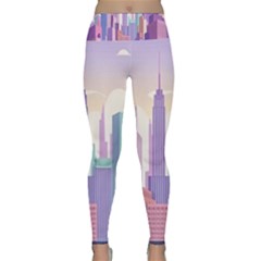 New York Skyline Cityscape Nyc New York City Lightweight Velour Classic Yoga Leggings