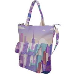 New York Skyline Cityscape Nyc New York City Shoulder Tote Bag by Jancukart