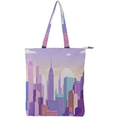 New York Skyline Cityscape Nyc New York City Double Zip Up Tote Bag