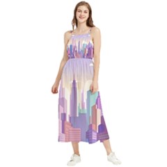 New York Skyline Cityscape Nyc New York City Boho Sleeveless Summer Dress