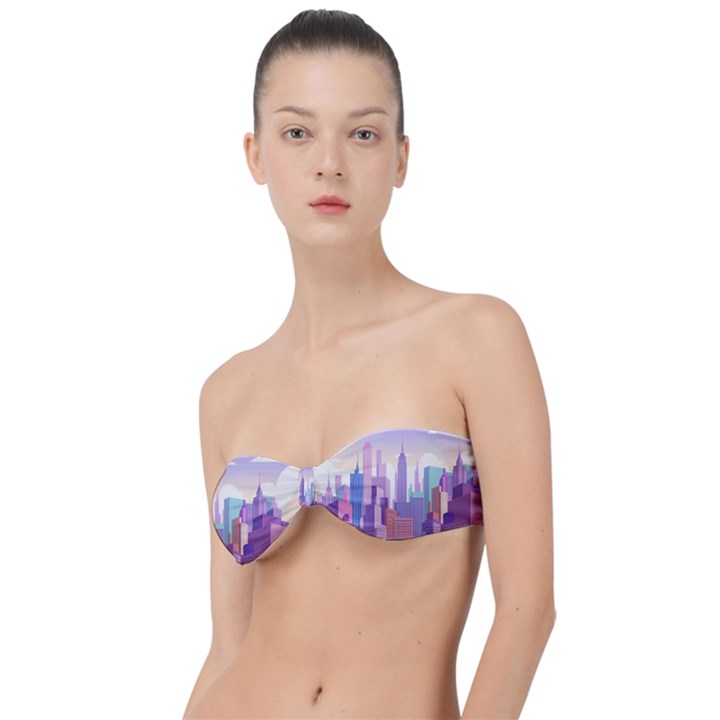 New York Skyline Cityscape Nyc New York City Classic Bandeau Bikini Top 