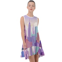 New York Skyline Cityscape Nyc New York City Frill Swing Dress