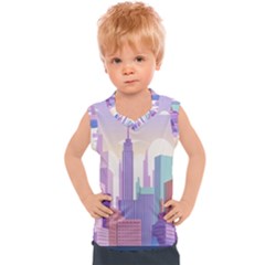 New York Skyline Cityscape Nyc New York City Kids  Sport Tank Top