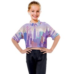 New York Skyline Cityscape Nyc New York City Kids Mock Neck Tee