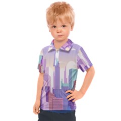 New York Skyline Cityscape Nyc New York City Kids  Polo Tee