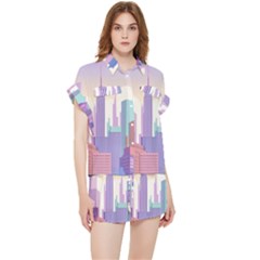 New York Skyline Cityscape Nyc New York City Chiffon Lounge Set