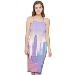 New York Skyline Cityscape Nyc New York City Bodycon Cross Back Summer Dress