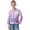 New York Skyline Cityscape Nyc New York City Kids  Long Sleeve Tee with Frill  View1