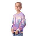 New York Skyline Cityscape Nyc New York City Kids  Long Sleeve Tee with Frill  View2