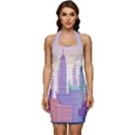 New York Skyline Cityscape Nyc New York City Sleeveless Wide Square Neckline Ruched Bodycon Dress View1