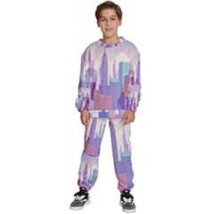 New York Skyline Cityscape Nyc New York City Kids  Sweatshirt set