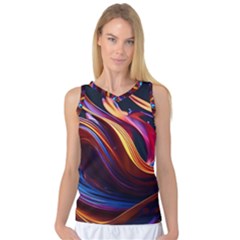 Waves Splash Liquid Paint Wall Women s Basketball Tank Top