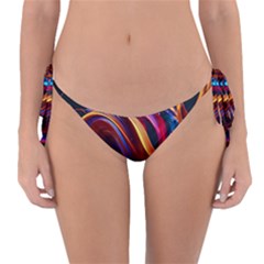 Waves Splash Liquid Paint Wall Reversible Bikini Bottoms