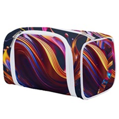 Waves Splash Liquid Paint Wall Toiletries Pouch by Jancukart