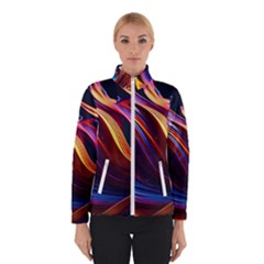 Waves Splash Liquid Paint Wall Women s Bomber Jacket