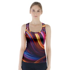 Waves Splash Liquid Paint Wall Racer Back Sports Top by Jancukart