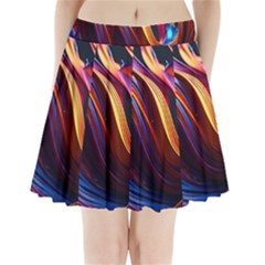 Waves Splash Liquid Paint Wall Pleated Mini Skirt