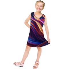 Waves Splash Liquid Paint Wall Kids  Tunic Dress by Jancukart