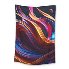 Waves Splash Liquid Paint Wall Small Tapestry by Jancukart