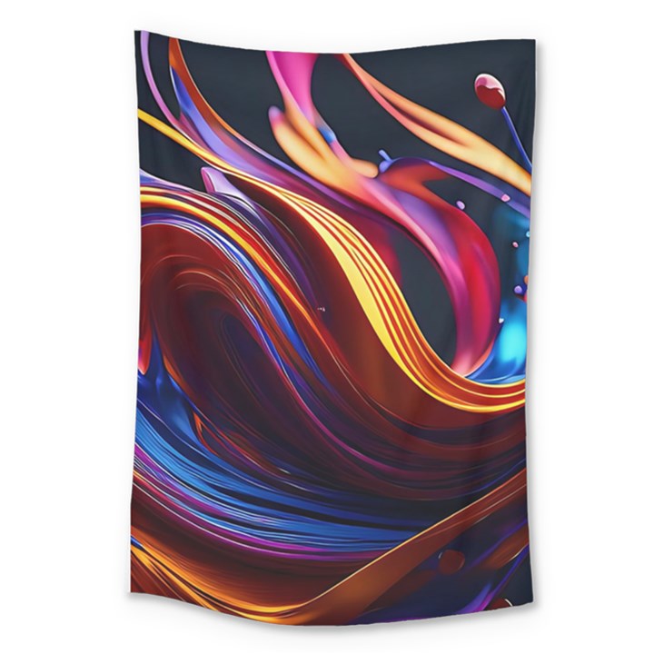 Waves Splash Liquid Paint Wall Large Tapestry