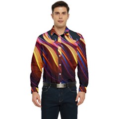 Waves Splash Liquid Paint Wall Men s Long Sleeve  Shirt