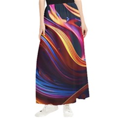 Waves Splash Liquid Paint Wall Maxi Chiffon Skirt by Jancukart