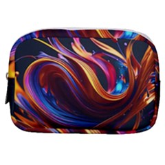 Waves Splash Liquid Paint Wall Make Up Pouch (small) by Jancukart