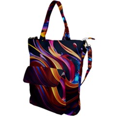 Waves Splash Liquid Paint Wall Shoulder Tote Bag by Jancukart