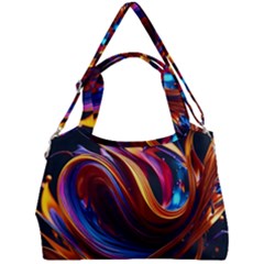 Waves Splash Liquid Paint Wall Double Compartment Shoulder Bag by Jancukart