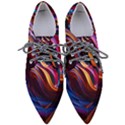 Waves Splash Liquid Paint Wall Pointed Oxford Shoes View1