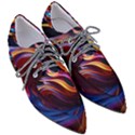 Waves Splash Liquid Paint Wall Pointed Oxford Shoes View3