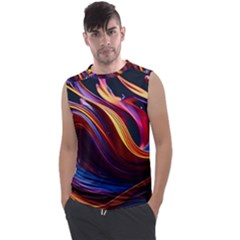 Waves Splash Liquid Paint Wall Men s Regular Tank Top by Jancukart