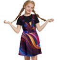 Waves Splash Liquid Paint Wall Kids  Apron Dress View1