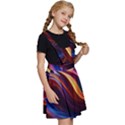 Waves Splash Liquid Paint Wall Kids  Apron Dress View3