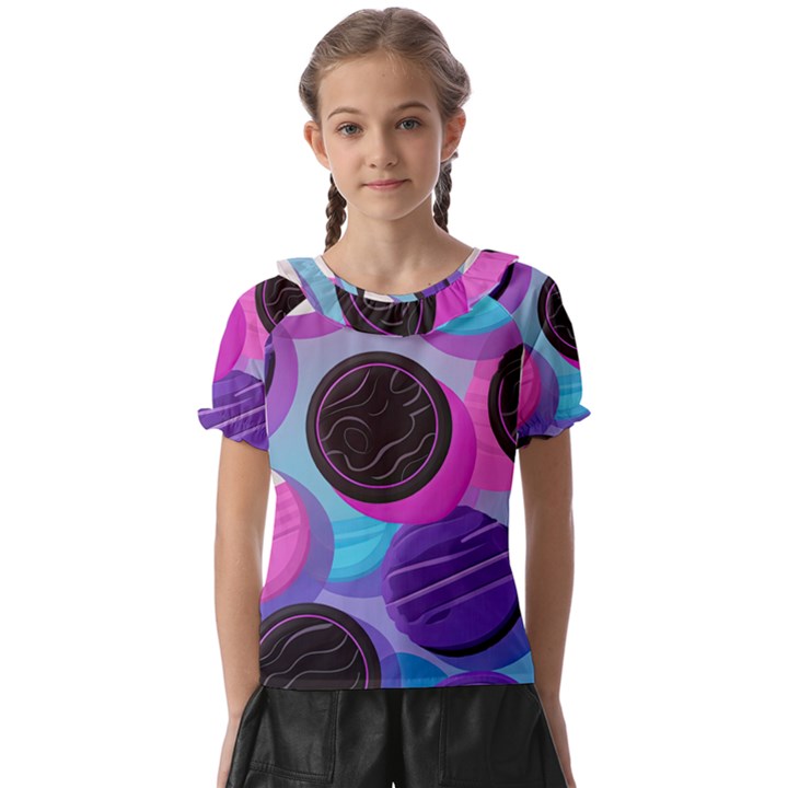 Cookies Chocolate Cookies Sweets Snacks Baked Goods Kids  Frill Chiffon Blouse