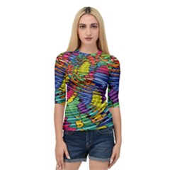 Waves Particles Vibration Atom Physics Technology Quarter Sleeve Raglan Tee